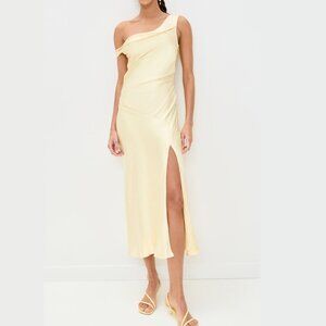 NWT Nia Tori Satin Slip Dress Butter Yellow